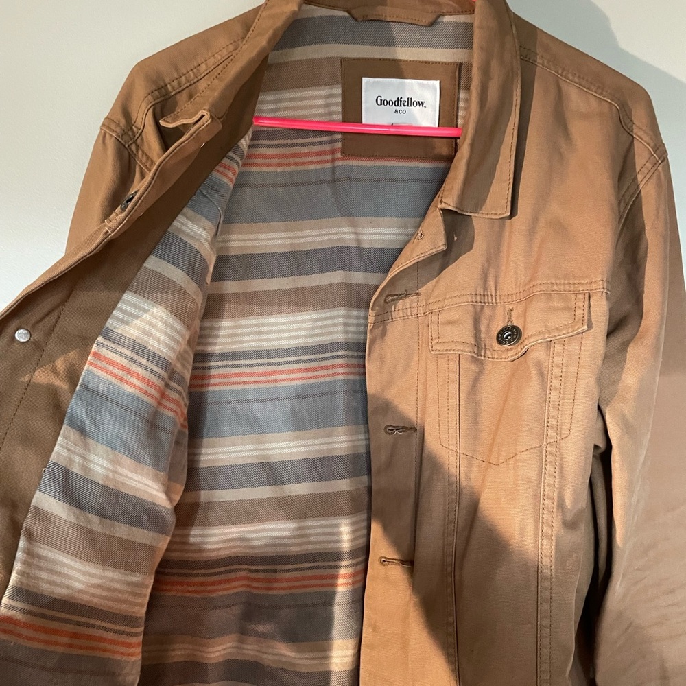 Goodfellow brown lined trucker jacket Large